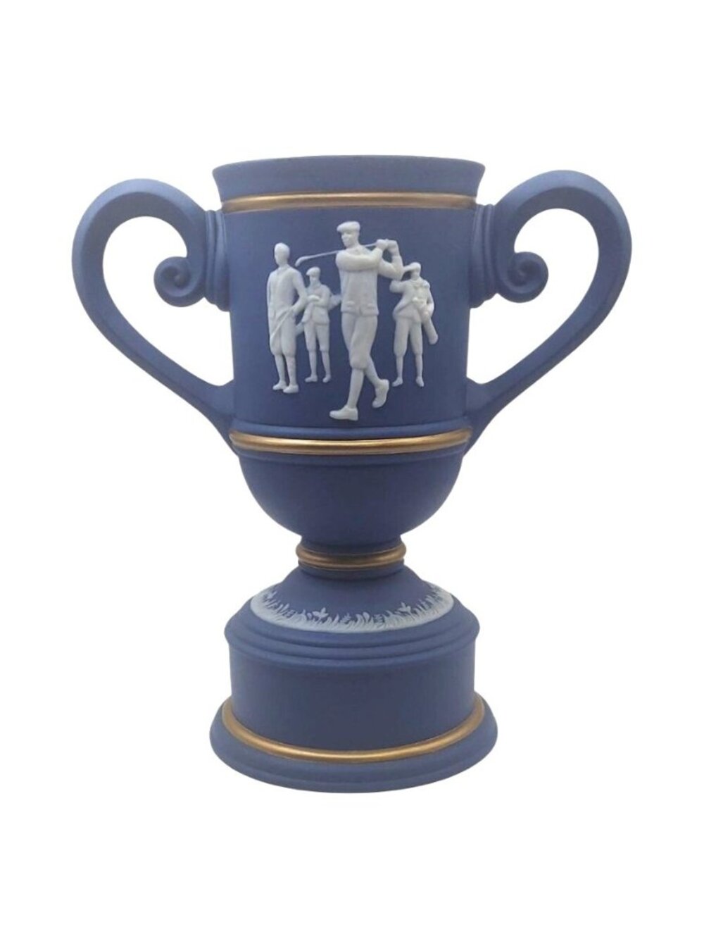 Blue Jasperware Style Ceramic Golf Trophy Atlanta Golf Classic 2nd Place 2007